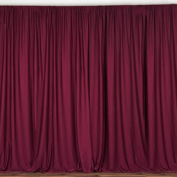 10 ft. Wide X 8 ft. Tall - Cranberry Curtain Polyester Backdrop High Quality Drapes with Rod Pocket