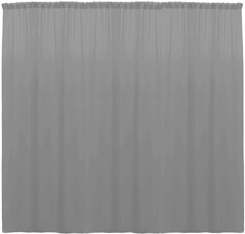 10 ft. Wide X 8 ft. Tall - Dark Grey Curtain Polyester Backdrop High Quality Drapes with Rod Pocket