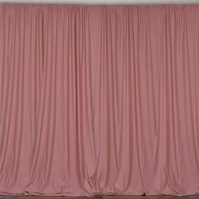 10 ft. Wide X 8 ft. Tall - Dusty Rose Curtain Polyester Backdrop High Quality Drapes with Rod Pocket