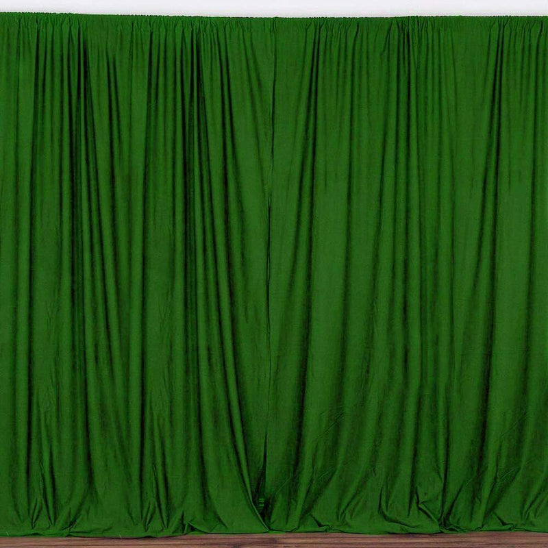 10 ft. Wide X 8 ft. Tall Emerald Green Curtain Polyester Backdrop High Quality Drape with Rod Pocket