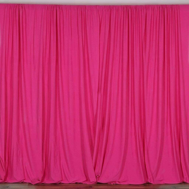 10 ft. Wide X 8 ft. Tall - Fucshia - Curtain Polyester Backdrop High Quality Drape with Rod Pocket