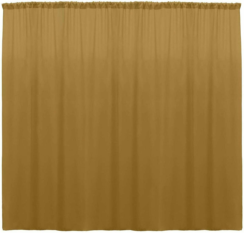 10 Ft. Wide X 9 Ft. Tall Curtain Polyester Backdrop High Quality Drape Rod Pocket [Pick A Color]