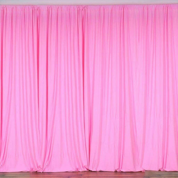 10 ft. Wide X 8 ft. Tall - Hot Pink - Curtain Polyester Backdrop High Quality Drapes with Rod Pocket