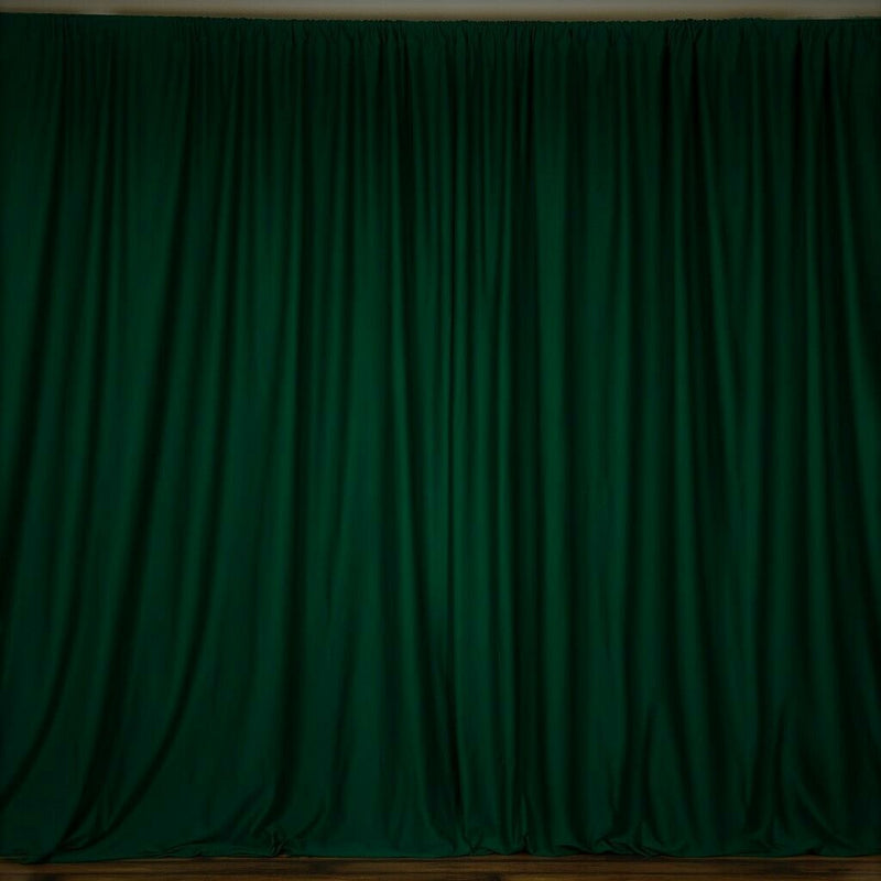 10 ft. Wide X 8 ft. Tall  Hunter Green Curtain Polyester Backdrop High Quality Drape with Rod Pocket