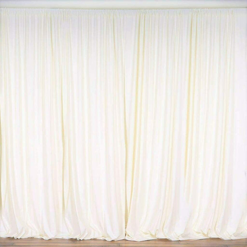 10 Ft. Wide X 9 Ft. Tall Curtain Polyester Backdrop High Quality Drape Rod Pocket [Pick A Color]