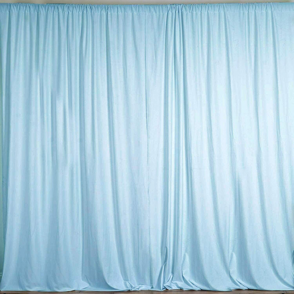 10 Ft Wide X 8 Tall Light Blue Curtain Polyester Backdrop High