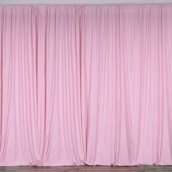 10 ft. Wide X 8 ft. Tall - Light Pink Curtain Polyester Backdrop High Quality Drapes with Rod Pocket