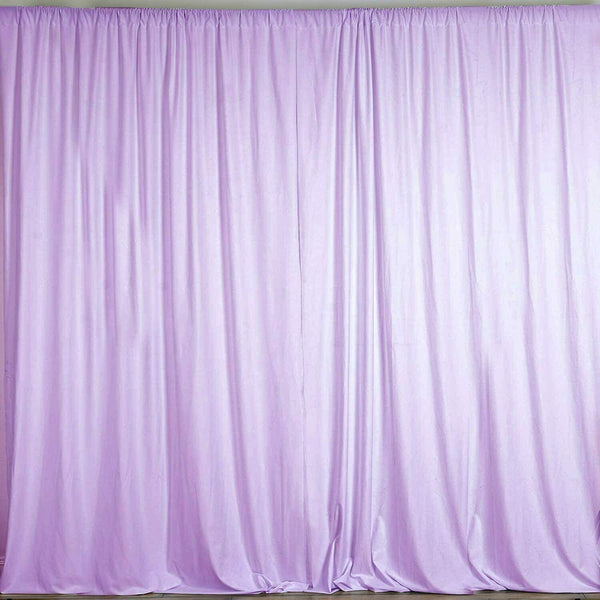 10 ft. Wide X 8 ft. Tall - Lilac - Curtain Polyester Backdrop High Quality Drapes with Rod Pocket