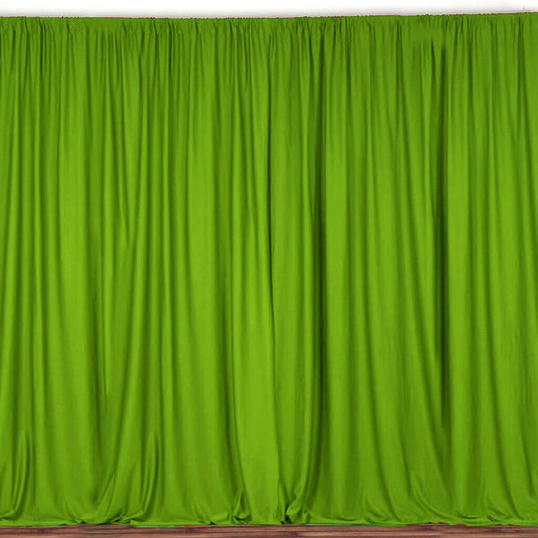 10 ft. Wide X 8 ft. Tall - Lime Green - Curtain Polyester Backdrop High Quality Drapes with Rod Pocket