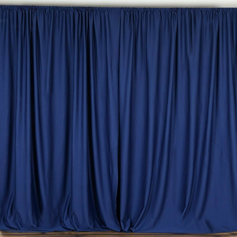 6 Ft. Wide X 8 Ft. Tall - Navy Blue Curtain Polyester Backdrop High Quality Drapes with Rod Pocket