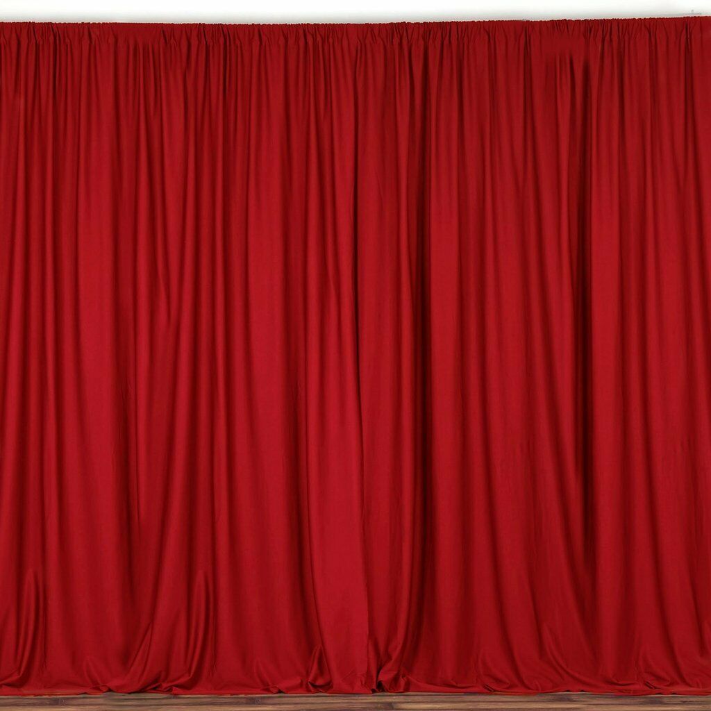 10 Ft Wide X 8 Tall Red Curtain Polyester Backdrop High Quali