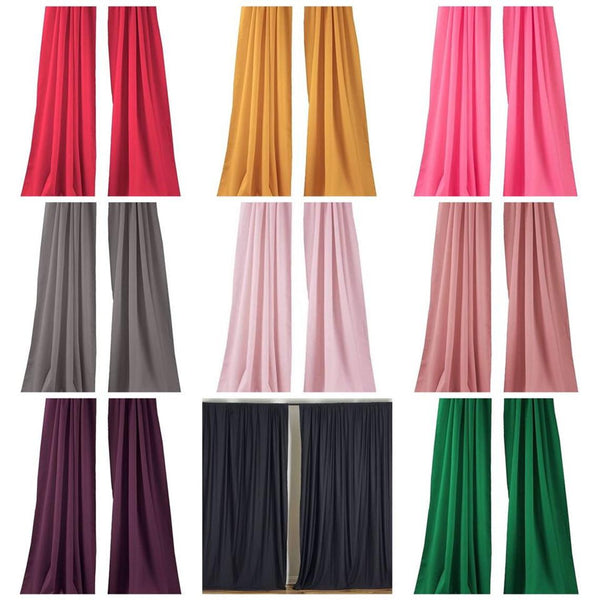 5 Ft Wide X 10 Ft Tall Curtain Polyester Backdrop High Quality Drape Rod Pocket [Pick A Color]