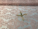 Floral - Pink - Embroided Lace Fabric Damask Pattern - Beautiful Fabrics Sold by The Yard