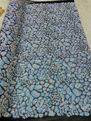 2 Way Stretch Fabric - Irridescent Colors - Print Design Fashion Sequins Mesh Fabric