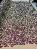 2 Way Stretch Fabric - Irridescent Colors - Print Design Fashion Sequins Mesh Fabric
