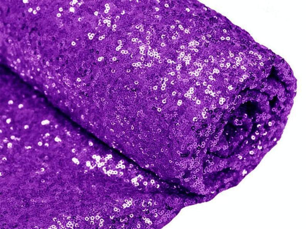 Mini Glitz Sequins - Purple -  Stretch Shiny Sequins Mesh Fabric Sold By The Yard