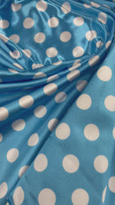 Polka Dot Satin Fabric - 3/4" Inch Super Soft Silky Satin Polka Dot Fabric - Pick Color - 75 Yard Roll