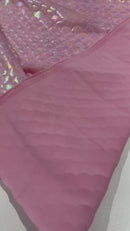 Mermaid Foil Fabric - Pink - Mermaid Print Design on Spandex Fabric