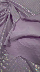 Mermaid Foil Fabric - Iridescent Lilac - Mermaid Print Design on Spandex Fabric