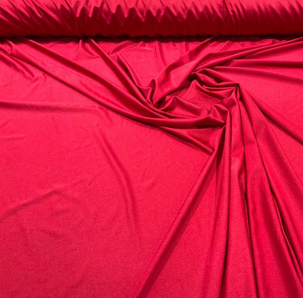 58" Shiny Milliskin Fabric - Apple Red - 4 Way Stretch Milliskin Shiny Fabric by The Yard (Pick a Size)