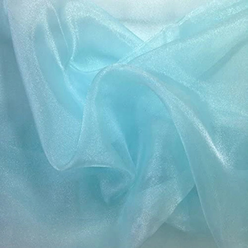 Organza Sparkle - Aqua - Crystal Sheer Fabric for Fashion, Crafts, Decorations 60" by Yard