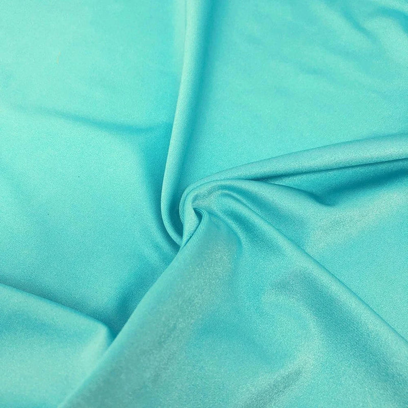 58" Shiny Milliskin Fabric - Aqua - 4 Way Stretch Milliskin Shiny Fabric by The Yard (Pick a Size)