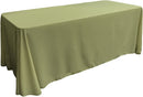 90" Solid Tablecloth - Apple Green - Polyester Poplin Rectangular Full Table Cover (Pick Size)