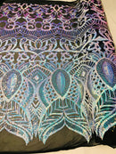 Royalty Sequin Fabric -  4 Way Stretch Royalty Mermaid Design - Pick Color - 25 Yards Roll