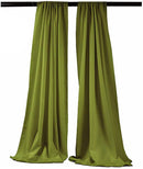5 Feet x 10 Feet - Avocado - Polyester Backdrop Drape Curtains, Polyester Poplin Backdrop 1 Pair