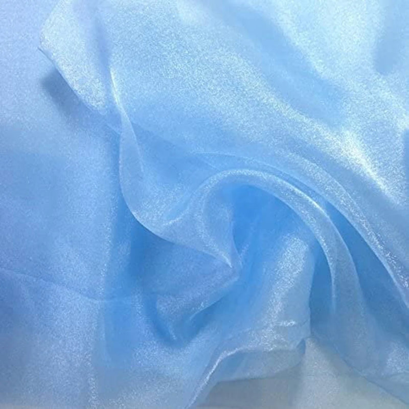 Organza Sparkle - Baby Blue - Crystal Sheer Fabric for Fashion, Crafts, Decorations 60" by Yard