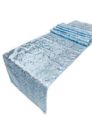 Taffeta Shiny Sequins Table Runner - Baby Blue - 12" x 90" Sequins on Taffeta Table Runner