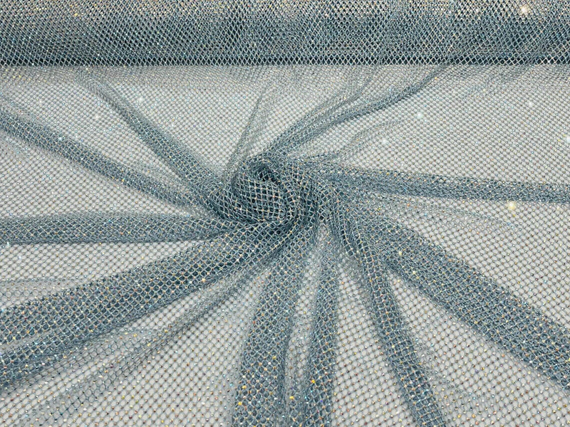 Fishnet Mesh Net Jersey Fabric, per Metre Plain Navy Blue 