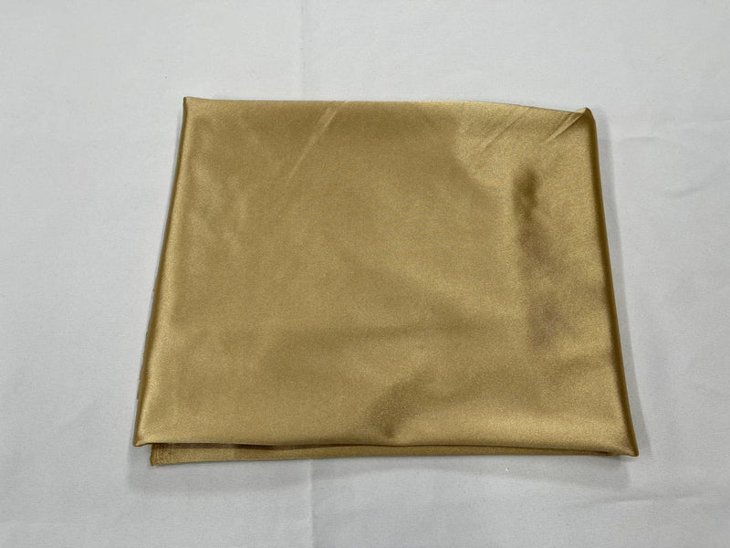 Spandex Polyester Fabric - Beige / Champagne - Shiny Stretch Polyester / 20% Spandex Fabric By Yard