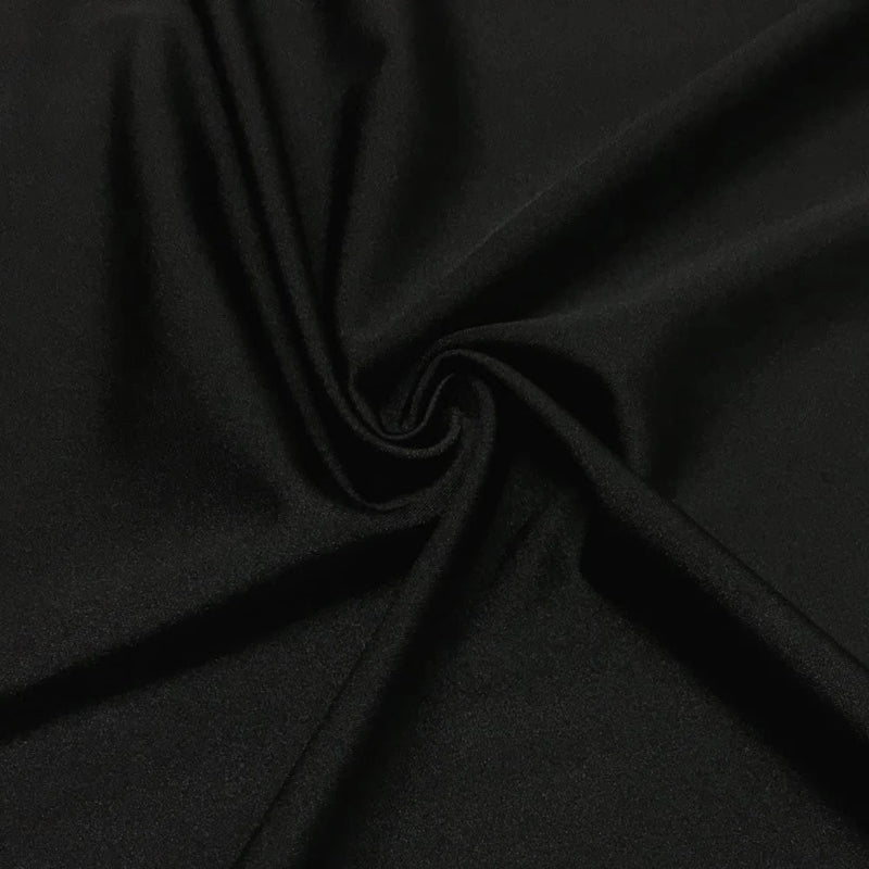 58" Shiny Milliskin Fabric - Black - 4 Way Stretch Milliskin Shiny Fabric by The Yard (Pick a Size)