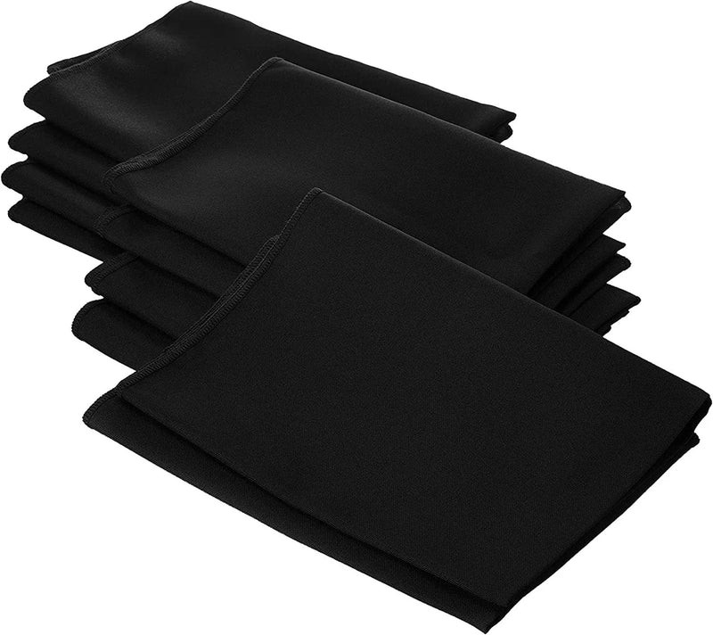 18" x 18" Polyester Poplin Napkins - Black - Solid Rectangular Polyester Napkins