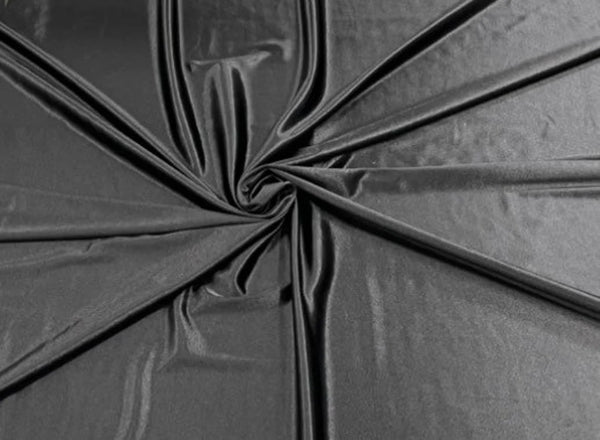 Spandex Polyester Fabric - Black - Shiny Stretch Polyester / 20% Spandex Fabric By Yard
