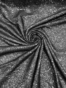 Mille Striped Stretch Sequins - Black - 4 Way Stretch Spandex Sequins Striped Fabric By The Yard