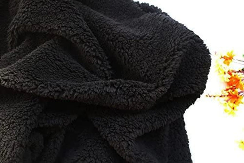 Lamb Wool Duster - Black - Cuddle Minky Sherpa Blanket Fabric Sold By Yard