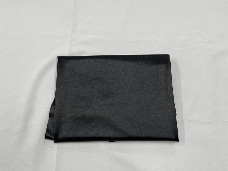 Spandex Polyester Fabric - Black - Shiny Stretch Polyester / 20% Spandex Fabric By Yard