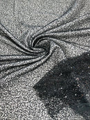 3D Beaded Lace Fabric - Black - Heavy Embroidery Handmade Lace, Beaded Fabric By Yard