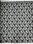 Corded Sequins Flower Lace - Black - Corded Floral Lace With Sequins Sold By Yard