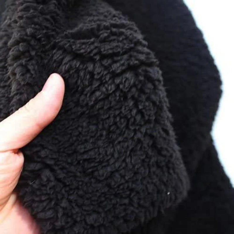 Lamb Wool Duster - Black - Cuddle Minky Sherpa Blanket Fabric Sold By Yard