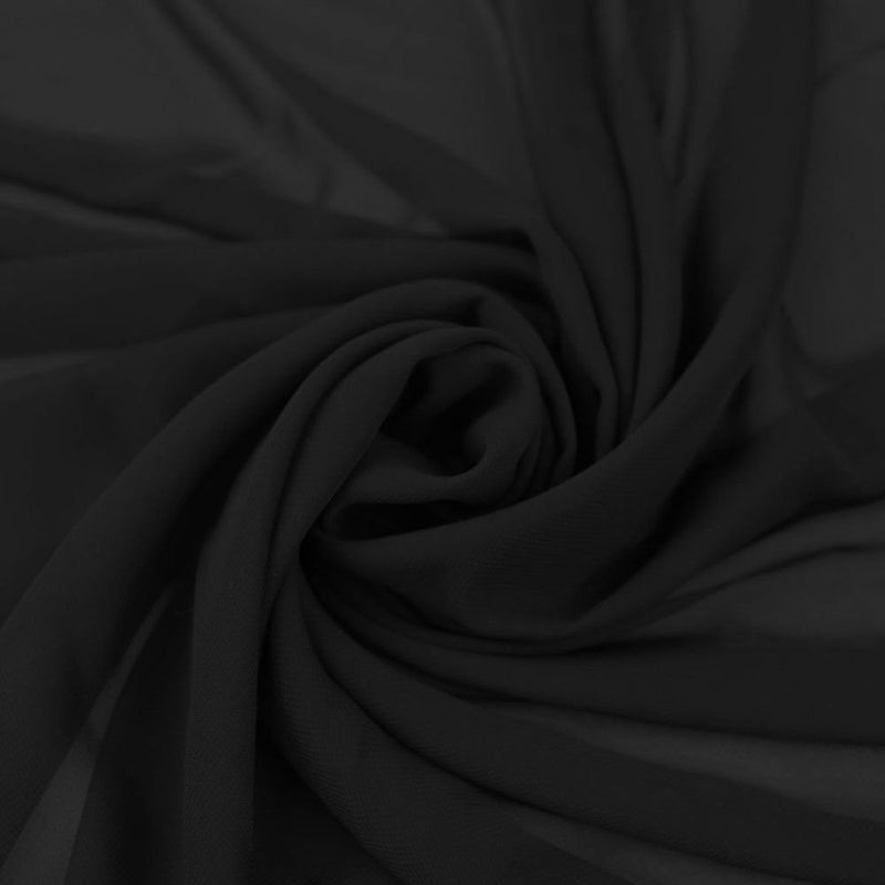 Hi Multi Chiffon Fabric - Black - Chiffon High Quality Design Fabric Sold By The Yard 60"