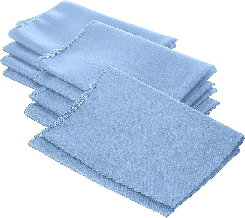18" x 18" Polyester Poplin Napkins - Blue - Solid Rectangular Polyester Napkins
