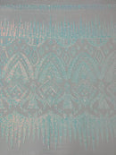 Aztec Sequins Fabric - 4 Way Stretch Aztec Sequins Design Fabric - Pick Color - 25 Yard Roll