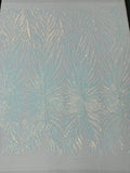 Angel Wing Sequin Design - 4 Way Stretch Wing Patterns Embroidered Sequins Fabric - 25 Yard Roll
