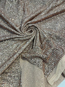 Mille Striped Stretch Sequins - Blush - 4 Way Stretch Spandex Sequins Striped Fabric By The Yard