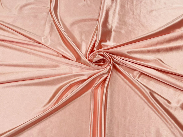 Spandex Polyester Fabric - Blush - Shiny Stretch Polyester / 20% Spandex Fabric By Yard