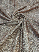 Mille Striped Stretch Sequins - Blush - 4 Way Stretch Spandex Sequins Striped Fabric By The Yard