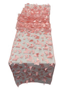 3D Butterfly Table Runner - Blush Pink - 12" x 90" 3D Butterfly Sheer Mesh Table Runner